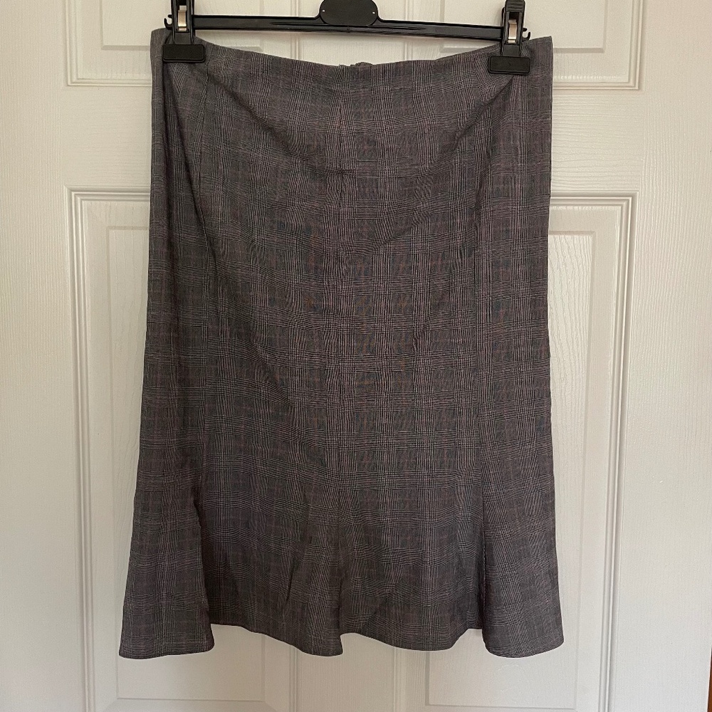 Vintage Midi Peplum Plaid Skirt